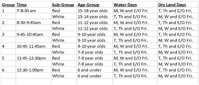 swim camp times image